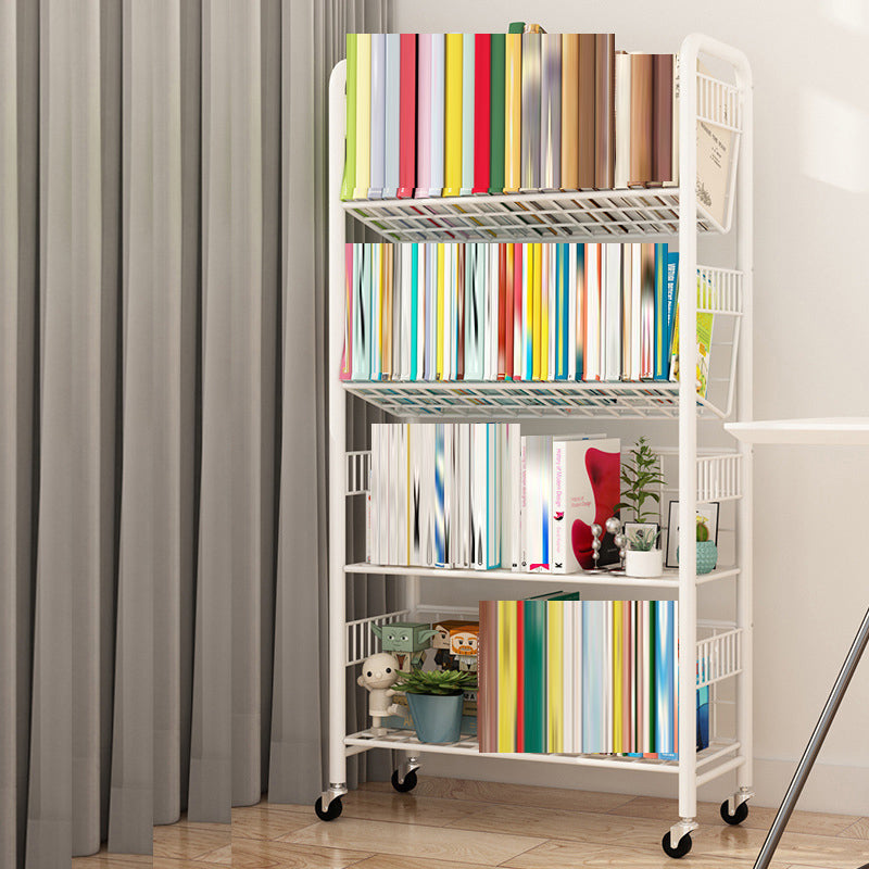 Contemporary Etagere Metal Book Shelf Vertical Shelves Included Shelf Bookcase for Home