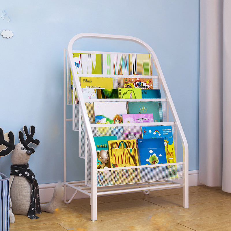 Contemporary Etagere Metal Book Shelf Vertical Shelves Included Shelf Bookcase for Home