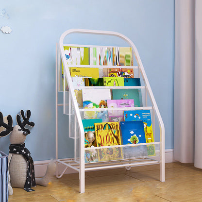 Contemporary Etagere Metal Book Shelf Vertical Shelves Included Shelf Bookcase for Home