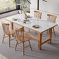 White Stone Top Table Set with Wooden Frame 1/2/5 Pieces Modern Dinette Set 5 Pieces: Table, 4 Chairs Clearhalo 'Dining Room Sets' 'Dining Tables & Seating' 'dining_room_set' 'furn' 'furn_dining_room_set' 'Furniture' 'Kitchen & Dining Furniture' 6270833