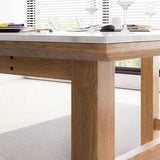 White Stone Top Table Set with Wooden Frame 1/2/5 Pieces Modern Dinette Set Clearhalo 'Dining Room Sets' 'Dining Tables & Seating' 'dining_room_set' 'furn' 'furn_dining_room_set' 'Furniture' 'Kitchen & Dining Furniture' 6270841