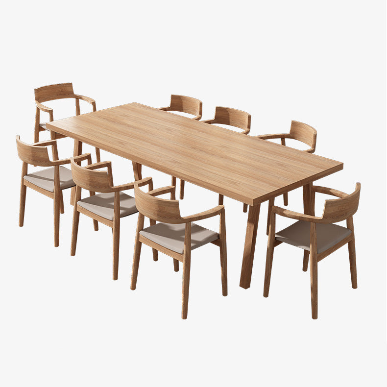 Ensemble de Table à manger rectangulaire 1/6/9 pièces, ensemble de Dinette en bois de pin pour la cuisine
