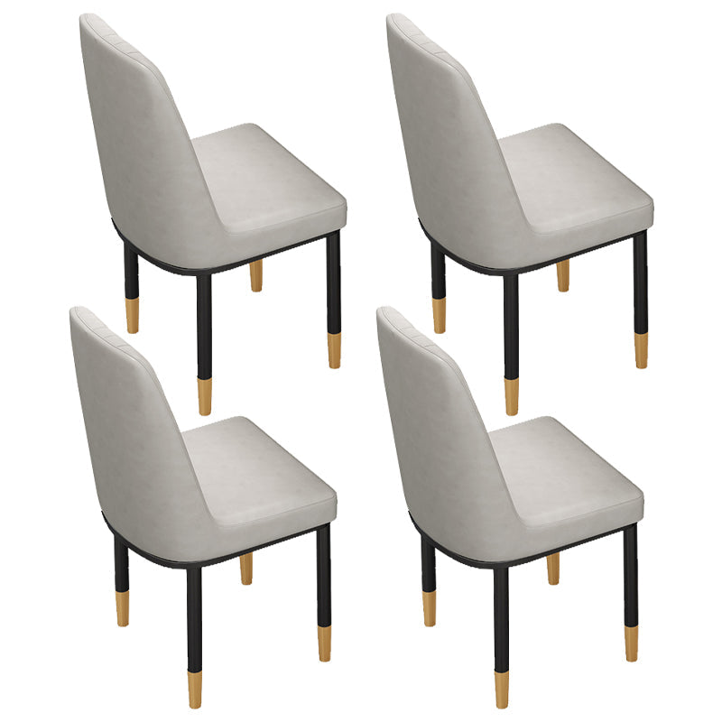 Glossy White Dining Table Set 1/4/5/7 Pieces Stone Dinette Set for Kitchen 4 Grey Chairs Clearhalo 'Dining Room Sets' 'Dining Tables & Seating' 'dining_room_set' 'furn' 'furn_dining_room_set' 'Furniture' 'Kitchen & Dining Furniture' 6270913