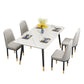 Glossy White Dining Table Set 1/4/5/7 Pieces Stone Dinette Set for Kitchen Clearhalo 'Dining Room Sets' 'Dining Tables & Seating' 'dining_room_set' 'furn' 'furn_dining_room_set' 'Furniture' 'Kitchen & Dining Furniture' 6270922