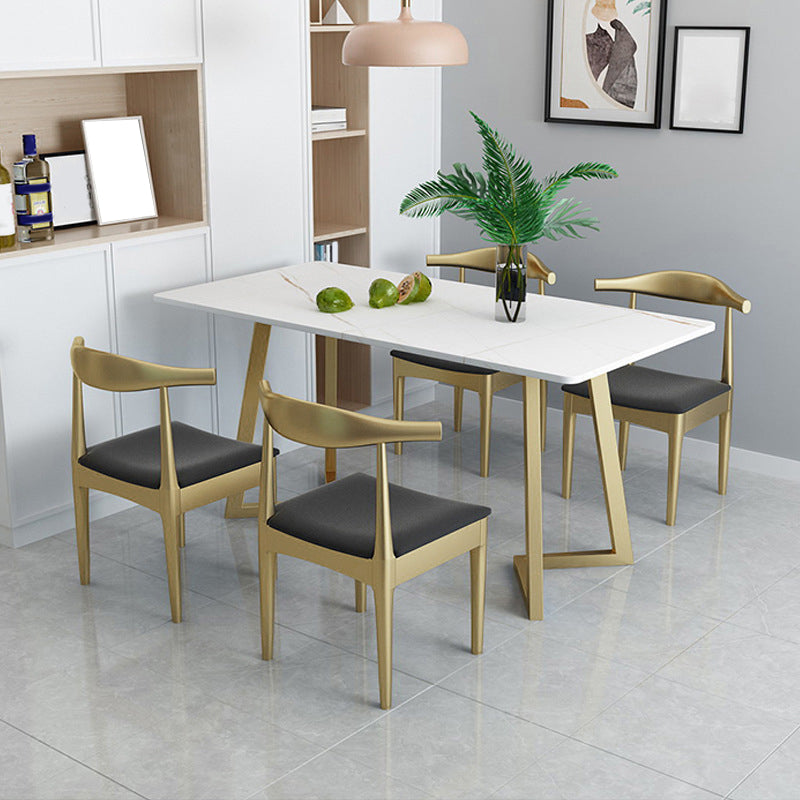 Ensemble de table à manger rectangle 1/2/5 pièces en métal ensemble pour la maison