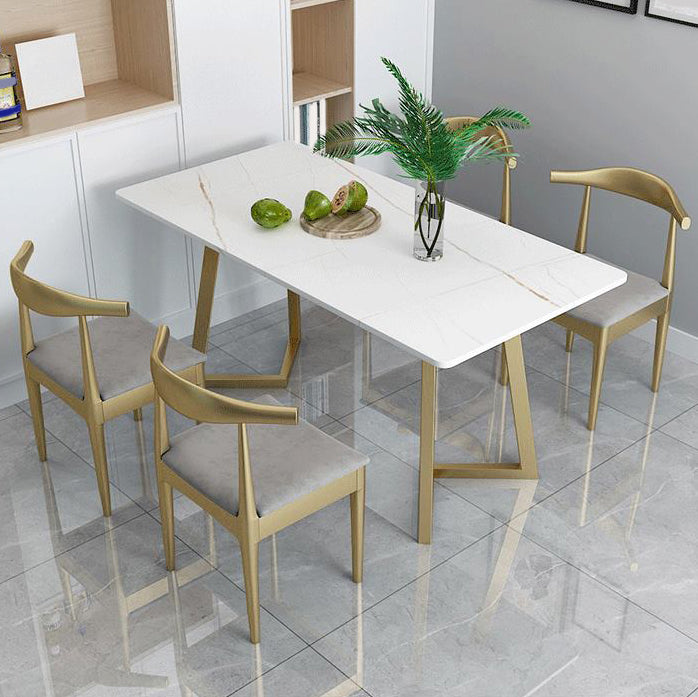 Ensemble de table à manger rectangle 1/2/5 pièces en métal ensemble pour la maison