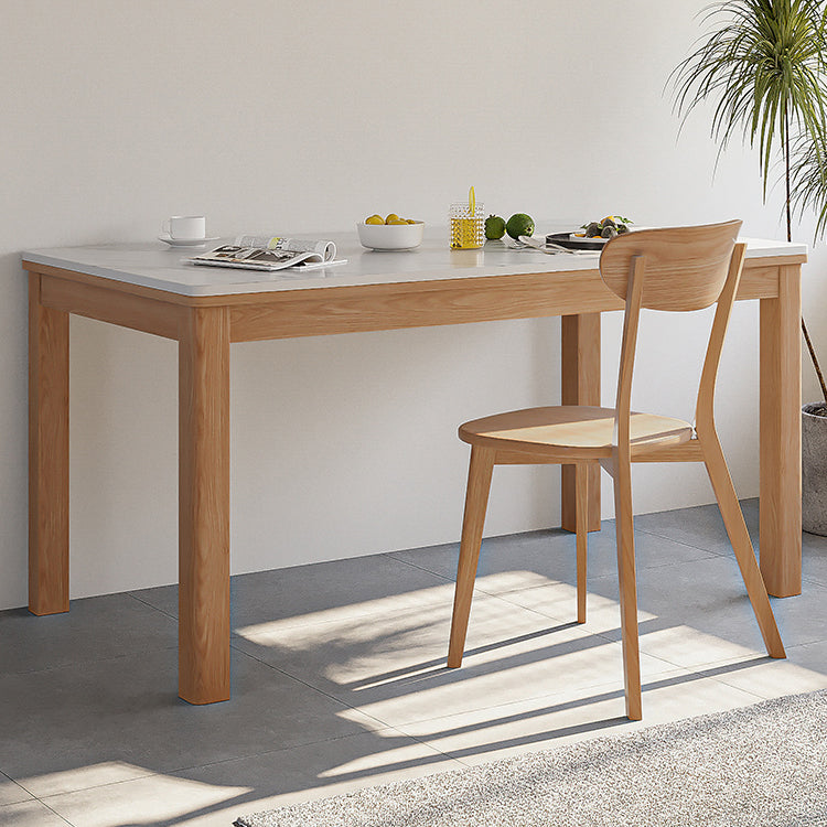 Juego de mesa de comedor con tapa de piedra y sillas de madera, juego de comedor de 1/2/5 piezas para el hogar