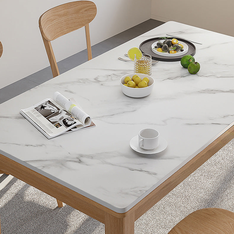 Juego de mesa de comedor con tapa de piedra y sillas de madera, juego de comedor de 1/2/5 piezas para el hogar