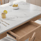 Juego de mesa de comedor con tapa de piedra y sillas de madera, juego de comedor de 1/2/5 piezas para el hogar