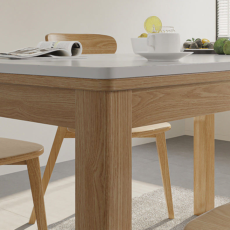 Juego de mesa de comedor con tapa de piedra y sillas de madera, juego de comedor de 1/2/5 piezas para el hogar