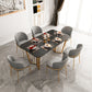 Rectangular Dining Table Set 1/2/5/7 Pieces Metal Dinette Set for Kitchen Clearhalo 'Dining Room Sets' 'Dining Tables & Seating' 'dining_room_set' 'furn' 'furn_dining_room_set' 'Furniture' 'Kitchen & Dining Furniture' 6270992