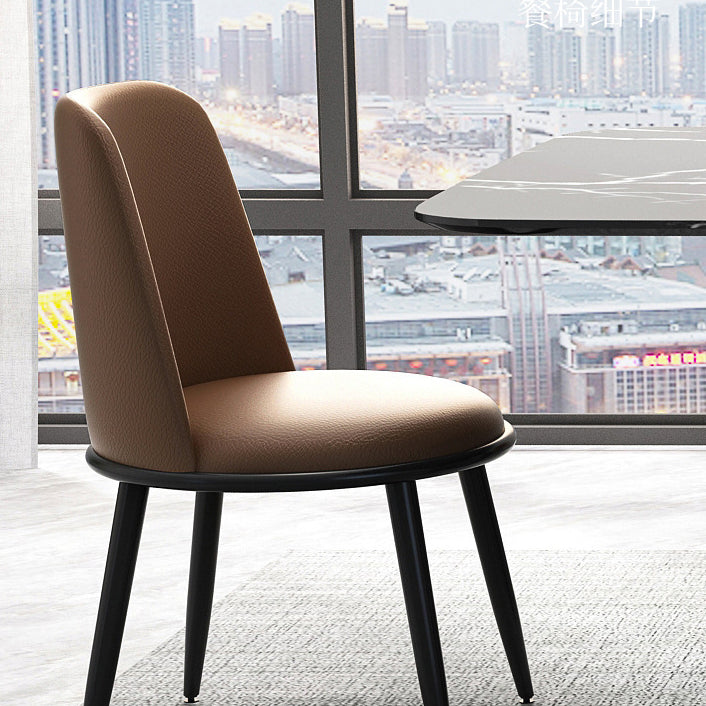 Metal Dinette Set with Padded Chairs 1/2/5/7 Pieces Black Stone Dining Table Set Clearhalo 'Dining Room Sets' 'Dining Tables & Seating' 'dining_room_set' 'furn' 'furn_dining_room_set' 'Furniture' 'Kitchen & Dining Furniture' 6271023