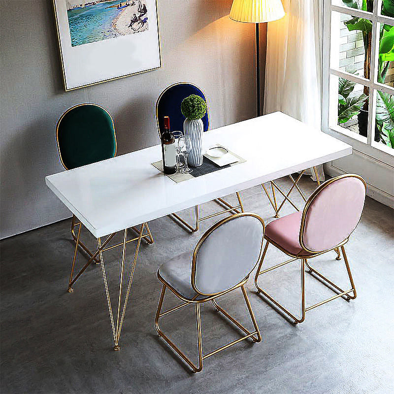 Set da pranzo in legno in solido bianco 1/5 pezzi set di dinette contemporanea