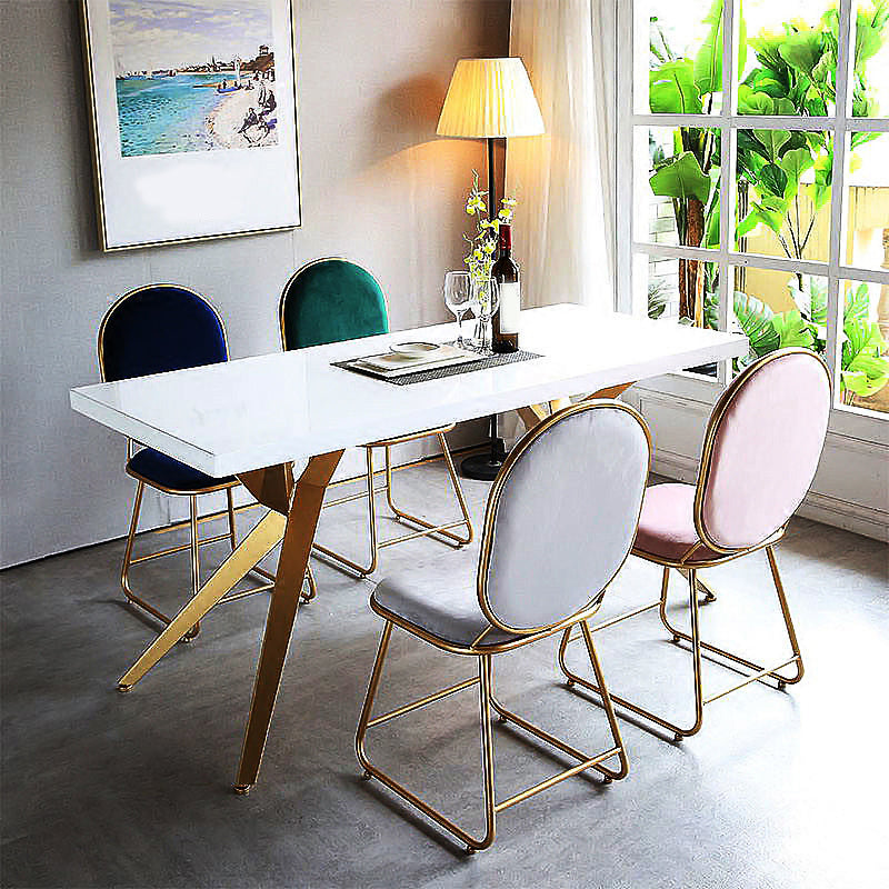 Set da pranzo in legno in solido bianco 1/5 pezzi set di dinette contemporanea