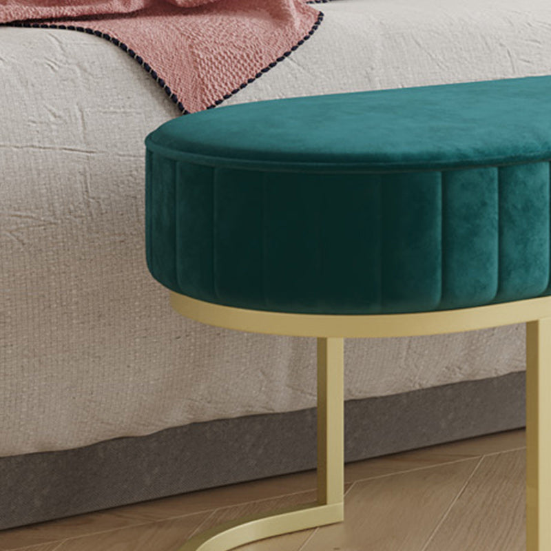 Modern Faux Leather Bench Oval Foam Bench with Legs for Home Office Clearhalo 'Benches' 'Chairs & Seating' 'furn' 'furn_benches' 'Furniture' 'Living Room Furniture' 6271117