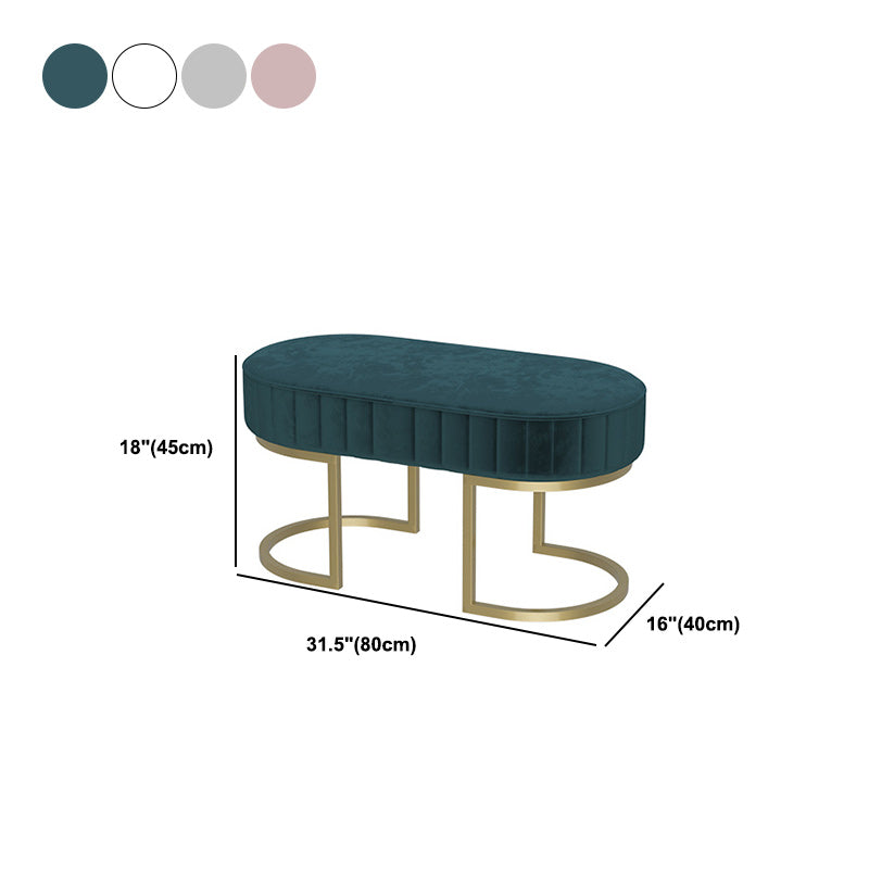 Modern Faux Leather Bench Oval Foam Bench with Legs for Home Office Clearhalo 'Benches' 'Chairs & Seating' 'furn' 'furn_benches' 'Furniture' 'Living Room Furniture' 6271125