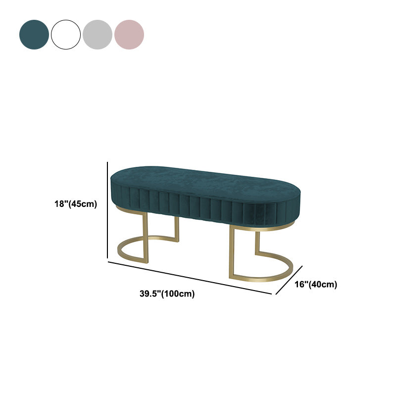 Modern Faux Leather Bench Oval Foam Bench with Legs for Home Office Clearhalo 'Benches' 'Chairs & Seating' 'furn' 'furn_benches' 'Furniture' 'Living Room Furniture' 6271126