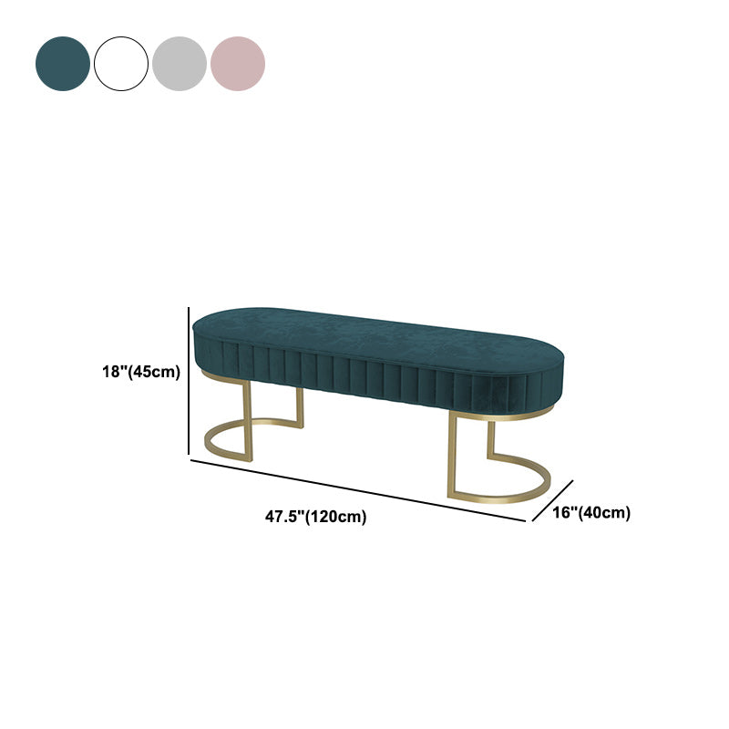 Modern Faux Leather Bench Oval Foam Bench with Legs for Home Office Clearhalo 'Benches' 'Chairs & Seating' 'furn' 'furn_benches' 'Furniture' 'Living Room Furniture' 6271127