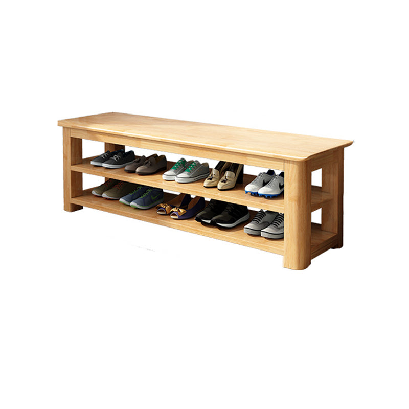 13.65-inch W Solid Wood Entryway Bench Modern Seating Bench with Storage Natural Clearhalo 'Benches' 'Chairs & Seating' 'furn' 'furn_benches' 'Furniture' 'Living Room Furniture' 6271165