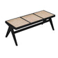 11.7-inch Width Tropical Entryway Bench Solid Wood Seating Bench Black Clearhalo 'Benches' 'Chairs & Seating' 'furn' 'furn_benches' 'Furniture' 'Living Room Furniture' 6271183
