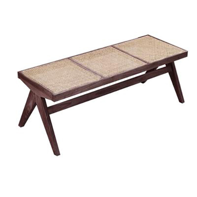 11.7-inch Width Tropical Entryway Bench Solid Wood Seating Bench Nut-Brown Clearhalo 'Benches' 'Chairs & Seating' 'furn' 'furn_benches' 'Furniture' 'Living Room Furniture' 6271186