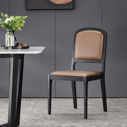 Contemporary Wood Dining Armless Chairs Open Back Dining Side Chair