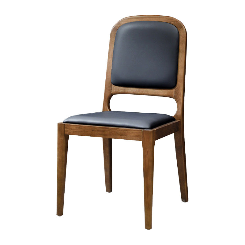 Contemporary Wood Dining Armless Chairs Open Back Dining Side Chair