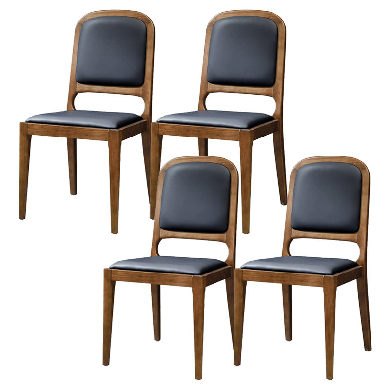 Contemporary Wood Dining Armless Chairs Open Back Dining Side Chair