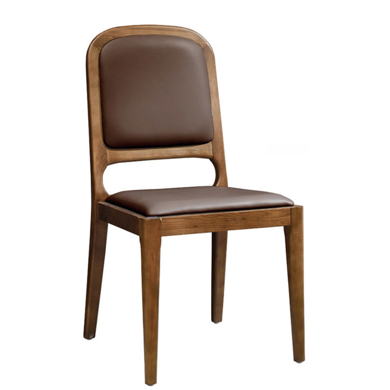 Contemporary Wood Dining Armless Chairs Open Back Dining Side Chair