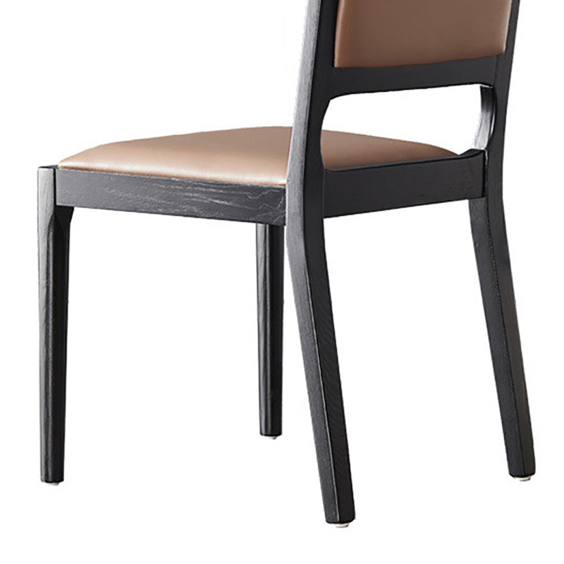 Contemporary Wood Dining Armless Chairs Open Back Dining Side Chair