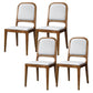 Contemporary Wood Dining Armless Chairs Open Back Dining Side Chair