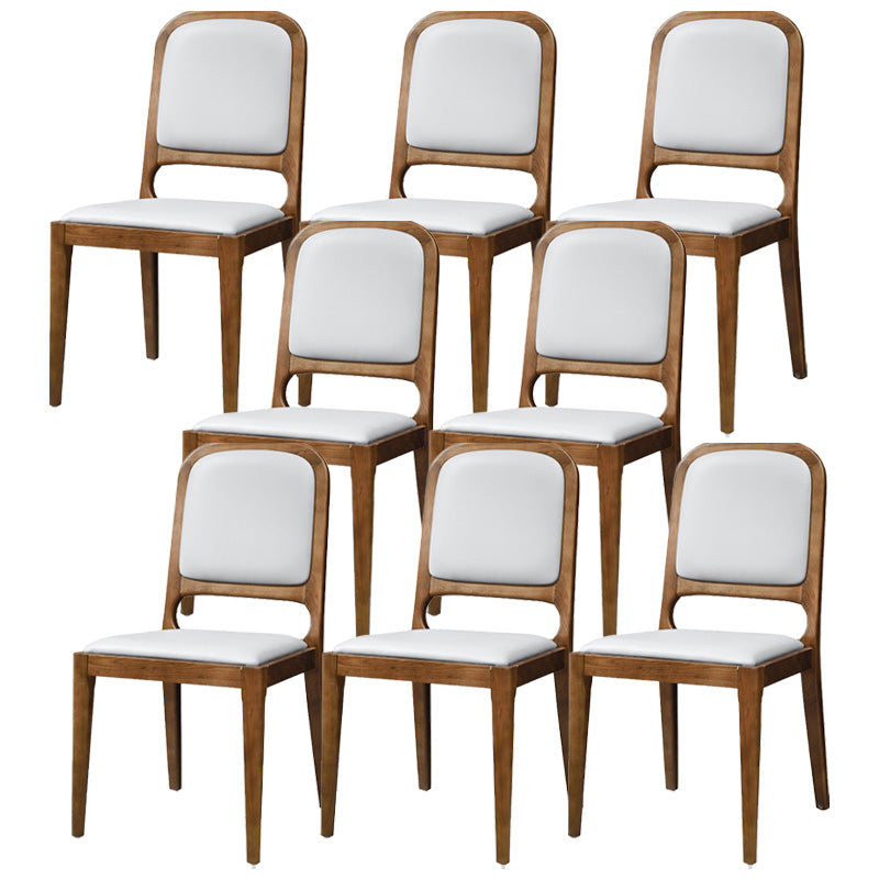Contemporary Wood Dining Armless Chairs Open Back Dining Side Chair