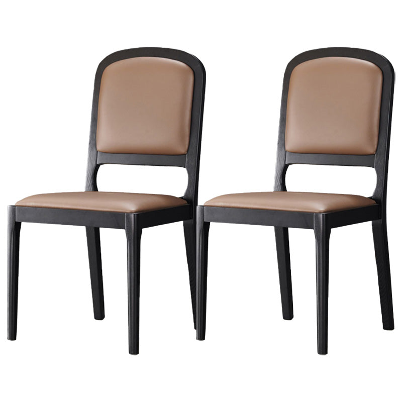 Contemporary Wood Dining Armless Chairs Open Back Dining Side Chair