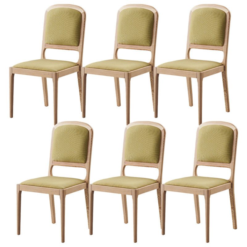 Contemporary Wood Dining Armless Chairs Open Back Dining Side Chair
