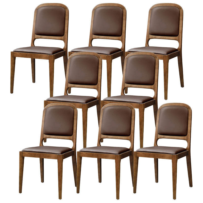 Contemporary Wood Dining Armless Chairs Open Back Dining Side Chair