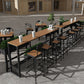Juego de pub industrial con mesa fija Juego de mesa de bar rectangular de 1/5 piezas