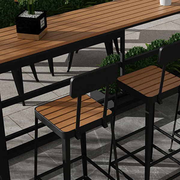 Juego de pub industrial con mesa fija Juego de mesa de bar rectangular de 1/5 piezas