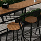 Juego de pub industrial con mesa fija Juego de mesa de bar rectangular de 1/5 piezas