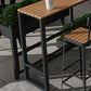 Juego de pub industrial con mesa fija Juego de mesa de bar rectangular de 1/5 piezas