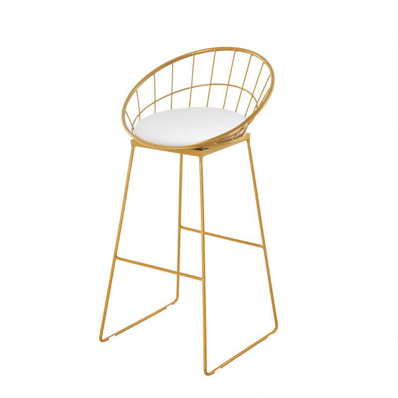 Modern Bar Table Set 1/3 Pieces Faux Marble Counter Table with Upholstered Stools Gold 30"H Stool (Single) Clearhalo 'Bar Furniture' 'furn' 'furn_home_bar_bar_sets' 'Furniture' 'Home Bars & Bar Sets' 'home_bar_bar_sets' 'Kitchen & Dining Furniture' 6271369