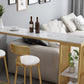 Modern Bar Table Set 1/3 Pieces Faux Marble Counter Table with Upholstered Stools Clearhalo 'Bar Furniture' 'furn' 'furn_home_bar_bar_sets' 'Furniture' 'Home Bars & Bar Sets' 'home_bar_bar_sets' 'Kitchen & Dining Furniture' 6271375