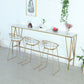 Contemporary Bar Stool and Table Set 1/2/4 Pieces Pub Dining Set 4 Pieces: Table, 3 Gold Stools Clearhalo 'Bar Furniture' 'furn' 'furn_home_bar_bar_sets' 'Furniture' 'Home Bars & Bar Sets' 'home_bar_bar_sets' 'Kitchen & Dining Furniture' 6271390