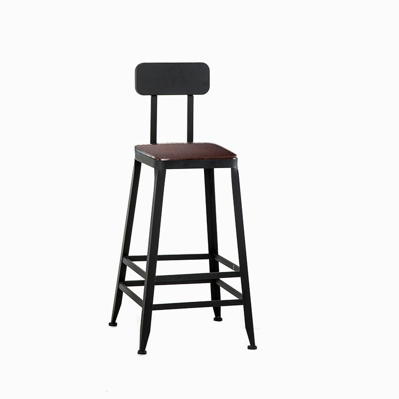 Industrial Rectangle Bar Table Set 1/5 Pieces Solid Wood Counter Table Brown 26"H Stool (Single) Clearhalo 'Bar Furniture' 'furn' 'furn_home_bar_bar_sets' 'Furniture' 'Home Bars & Bar Sets' 'home_bar_bar_sets' 'Kitchen & Dining Furniture' 6271508