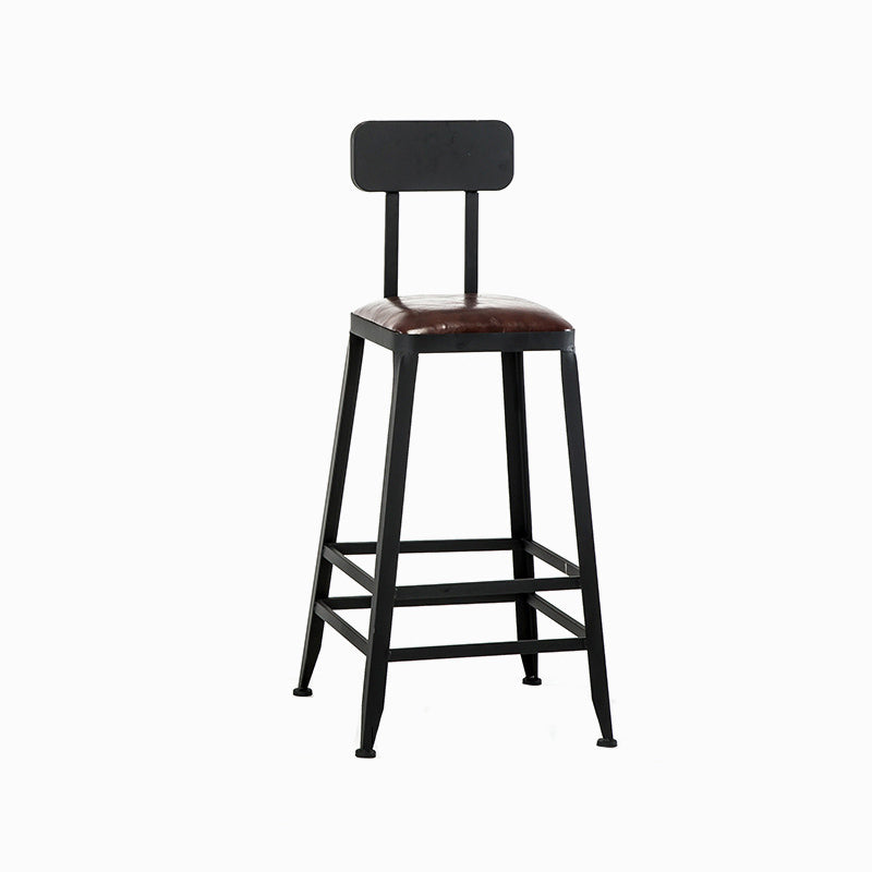 Industrial Rectangle Bar Table Set 1/5 Pieces Solid Wood Counter Table Black-Brown 26"H Stool (Single) Clearhalo 'Bar Furniture' 'furn' 'furn_home_bar_bar_sets' 'Furniture' 'Home Bars & Bar Sets' 'home_bar_bar_sets' 'Kitchen & Dining Furniture' 6271509