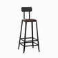 Industrial Rectangle Bar Table Set 1/5 Pieces Solid Wood Counter Table Black-Brown 30"H Stool (Single) Clearhalo 'Bar Furniture' 'furn' 'furn_home_bar_bar_sets' 'Furniture' 'Home Bars & Bar Sets' 'home_bar_bar_sets' 'Kitchen & Dining Furniture' 6271513