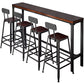 Industrial Rectangle Bar Table Set 1/5 Pieces Solid Wood Counter Table 5 Pieces: Table, 4 Stools Clearhalo 'Bar Furniture' 'furn' 'furn_home_bar_bar_sets' 'Furniture' 'Home Bars & Bar Sets' 'home_bar_bar_sets' 'Kitchen & Dining Furniture' 6271516