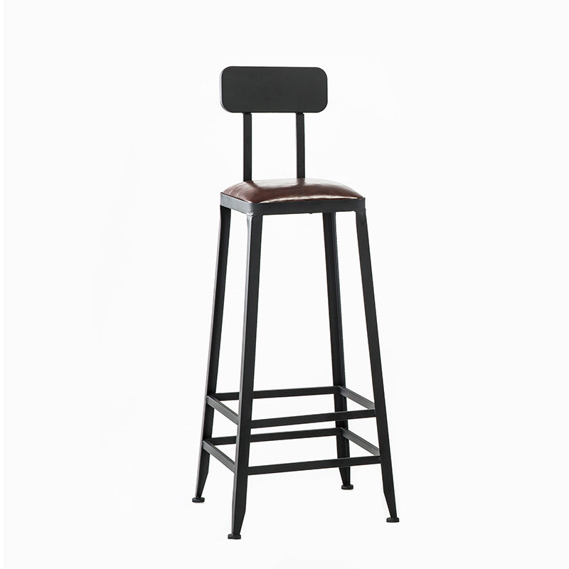 Industrial Rectangle Bar Table Set 1/5 Pieces Solid Wood Counter Table Black-Brown 31"H Stool (Single) Clearhalo 'Bar Furniture' 'furn' 'furn_home_bar_bar_sets' 'Furniture' 'Home Bars & Bar Sets' 'home_bar_bar_sets' 'Kitchen & Dining Furniture' 6271517
