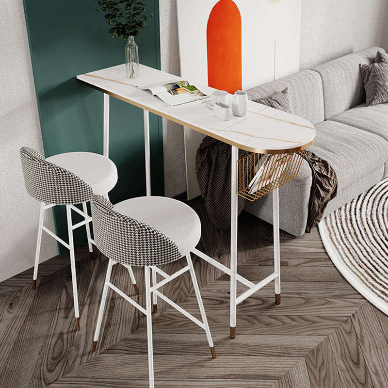 Moderne stenen bartafelset 1/3-delige aanrechttafel met massieve rugleuningen