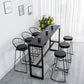 Modern Stone Bar Table Set 1/4/7 Pieces Counter Counter Set for Dining Room 7 Pieces: 1 Table, 3 Light Black Stools,3 Matte Black Stools Clearhalo 'Bar Furniture' 'furn' 'furn_home_bar_bar_sets' 'Furniture' 'Home Bars & Bar Sets' 'home_bar_bar_sets' 'Kitchen & Dining Furniture' 6271565