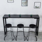 Modern Stone Bar Table Set 1/4/7 Pieces Counter Counter Set for Dining Room 4 Pieces: Table, 3 Black Stools Clearhalo 'Bar Furniture' 'furn' 'furn_home_bar_bar_sets' 'Furniture' 'Home Bars & Bar Sets' 'home_bar_bar_sets' 'Kitchen & Dining Furniture' 6271570